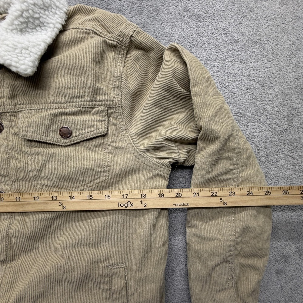Brooklyn Clothing Jacket Mens Small Beige Bomber Corduroy Collared Lined Pockets - Picture 6 of 7